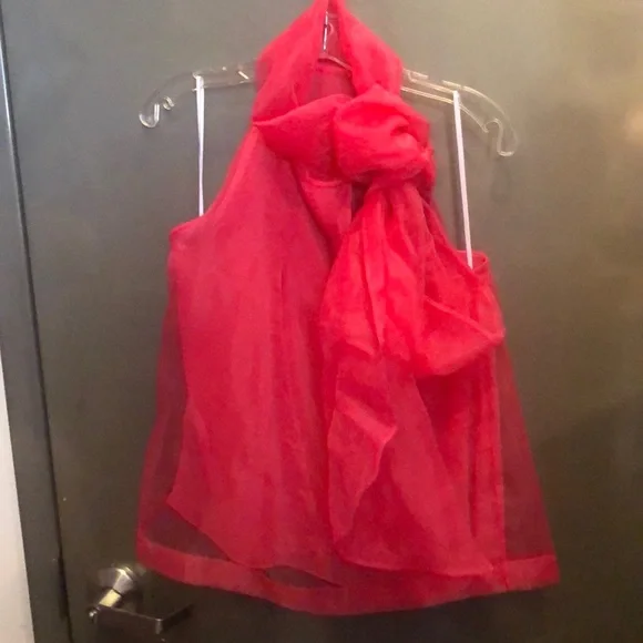 Zara Pink Sheer Blouse with Bow - Picture 4 of 5